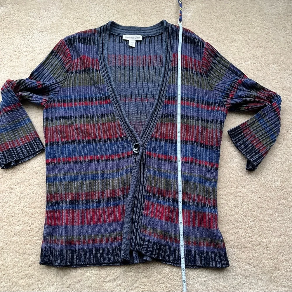 Coldwater Creek Gray Button Front Cardigan Sweater - Size M - EUC